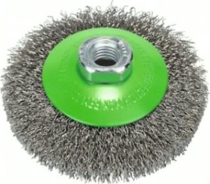 Щетка обдирочная для УШМ BOSCH коническая INOX D-100 мм М14 [2608622108]