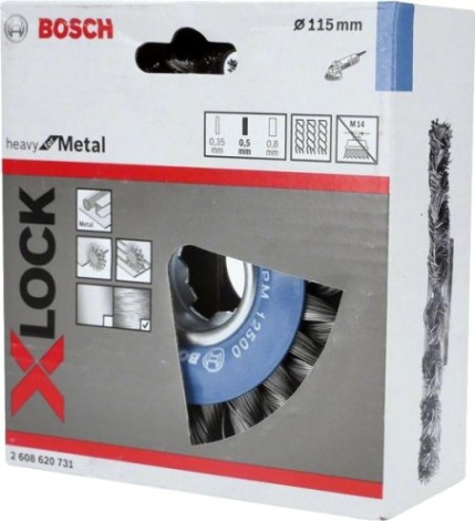 Щетка обдирочная для УШМ BOSCH круглая D-115 мм X-LOCK [2608620731]