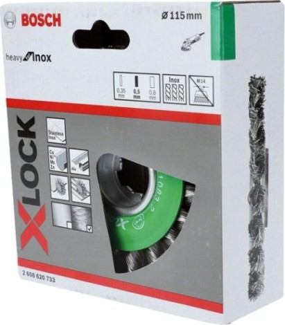 Щетка обдирочная для УШМ BOSCH круглая D-115 мм X-LOCK [2608620733]