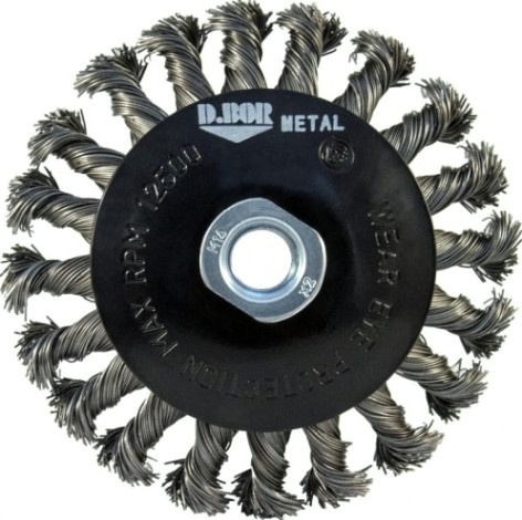 Щетка обдирочная для УШМ D.BOR коническая METAL Standard D-100 мм М14 витая (арт. D11-MS-100-M14-050) [D11-MS-100-M14-050]