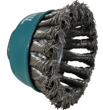 Щетка обдирочная для УШМ MAKITA D-77497 d75 мм, толщ. проволоки 0.5 мм, пучки, нержавейка,