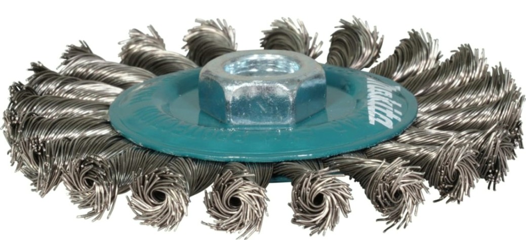 Щетка обдирочная для УШМ MAKITA D-77534 d115 мм, толщ. проволоки 0.5 мм, пучки, нержавейка