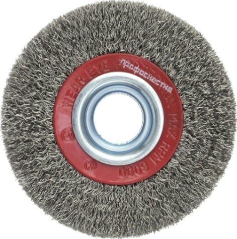 Щетка обдирочная для заточного станка Профоснастка № 545 Эксперт D125/25/20 дисковая, нерж. [20805003]