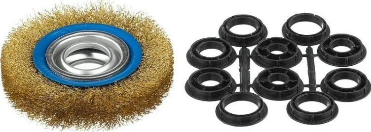 Щетка обдирочная для заточного станка ЗУБР ПРОФЕССИОНАЛ дисковая для витая латунирован проволока 0,3мм, 12 [35186-125_z01]