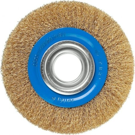 Щетка обдирочная для заточного станка ЗУБР ПРОФЕССИОНАЛ дисковая для витая латунирован проволока 0,3мм, 15 [35186-150_z01]