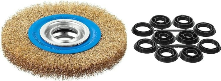 Щетка обдирочная для заточного станка ЗУБР ПРОФЕССИОНАЛ дисковая для витая латунирован проволока 0,3мм, 15 [35186-150_z01]