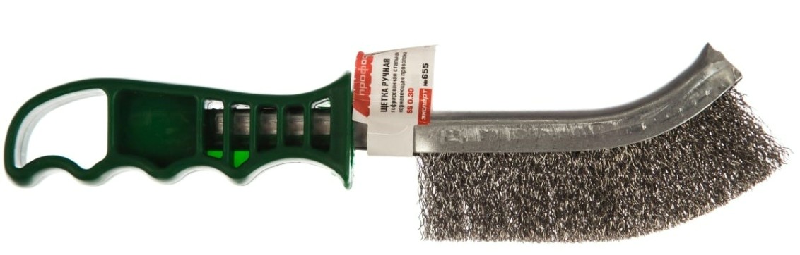 Щетка Профоснастка № 655 Эксперт SS гофр. пластиковая ручка (нерж) 0,3 [20401005]