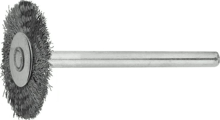 Щетка радиальная ЗУБР нержавеющая сталь, на шпильке, d 20x 3,2мм, L 42мм [35931]