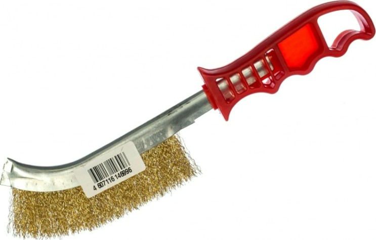 Щетка с пластиковой ручкой АТАКА №112 омедненная [22402]