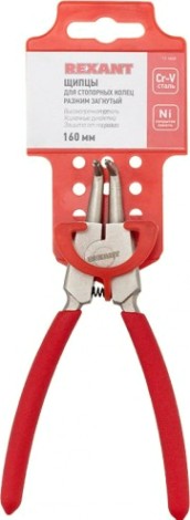 Щипцы для стопорных колец REXANT 12-4640 разжим загнутый 160 мм, обливные рукоятки