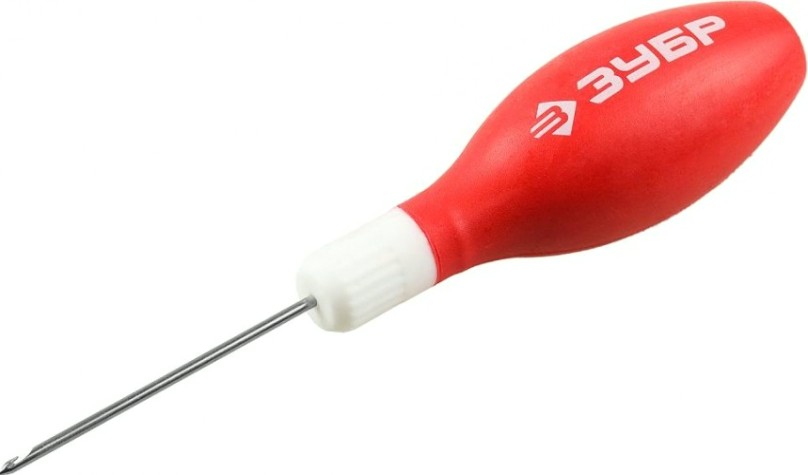 Шило сапожное ЗУБР МАСТЕР обрезиненная рукоятка, длина 60 мм, d 2 мм [09570-2]