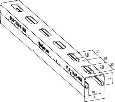 Шина FISCHER 37 х 31 х 2000 монтажная FLS 37/1,2 538757 [538757]