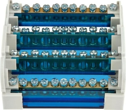 Шина REXANT 11-2304-11 на DIN-рейку в корпусе (кросс-модуль) 4х11 групп