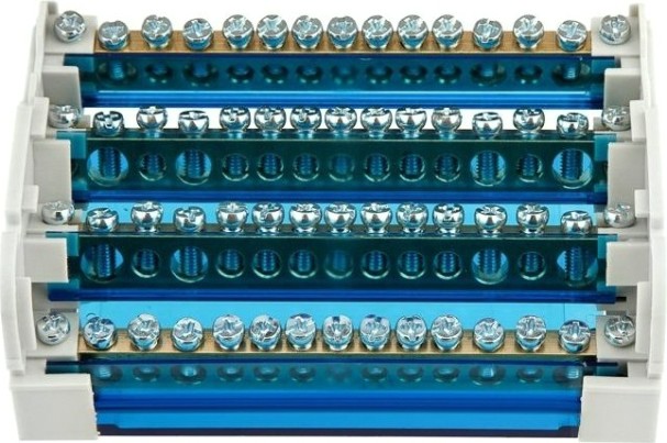 Шина REXANT 11-2304-15 на din-рейку в корпусе (кросс-модуль) 4х15 групп