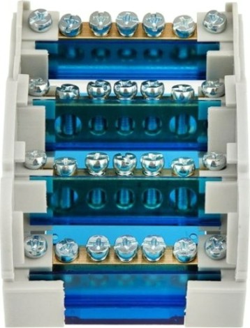 Шина REXANT 11-2304-7 на DIN-рейку в корпусе (кросс-модуль) 4х7 групп