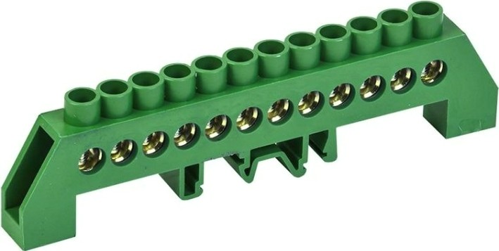 Шина REXANT 11-2309 PE «земля» на DIN-рейку 6x9 мм 12 групп