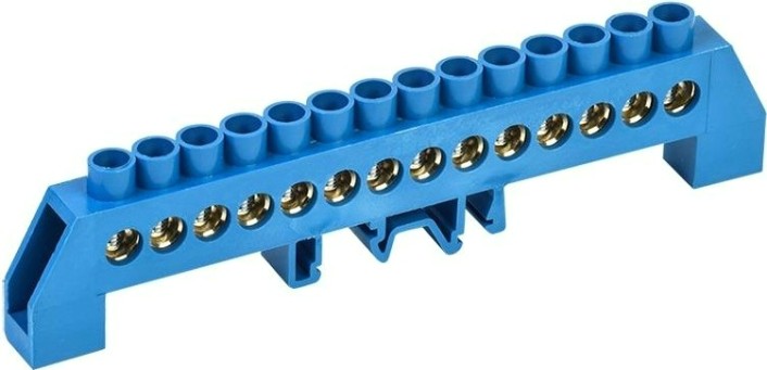 Шина REXANT 11-2319 «N» нулевая на din-рейку 8x12 мм 14 групп