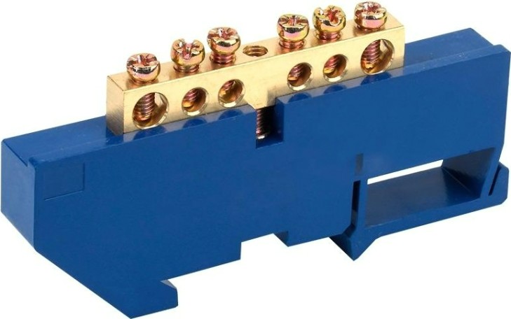 Шина REXANT 11-2339 «N» нулевая на DIN-рейку 6x9 мм стойка бол. 6 гр.