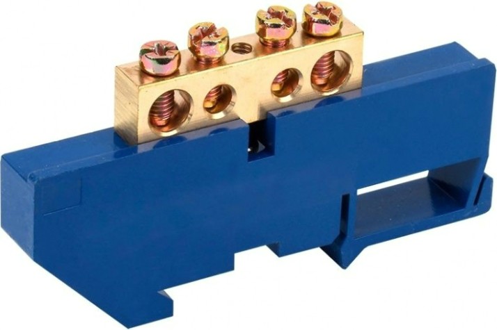 Шина REXANT 11-2345 «N» нулевая на DIN-рейку 8x12 мм стойка бол. 4 гр.