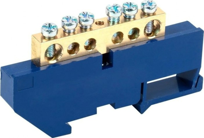 Шина REXANT 11-2346 «N» нулевая на DIN-рейку 8x12 мм стойка бол. 6 гр.