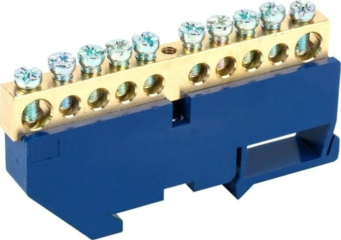 Шина REXANT 11-2348 «N» нулевая на DIN-рейку 8x12 мм стойка бол. 10 гр