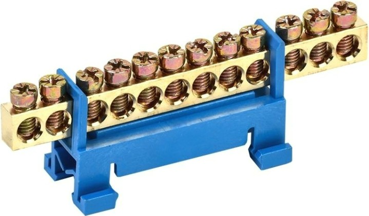 Шина REXANT 11-2355 «N» нулевая тип «Стойка» на DIN-рейку 6x9 мм 12 гр