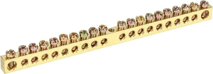 Шина REXANT 11-2362 PEN «земля-ноль» 6х9 мм 6/1, 20 групп