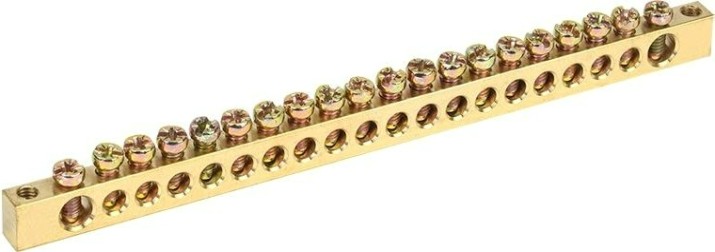 Шина REXANT 11-2370 PEN «земля-ноль» 6х9 мм 20/2, 20 групп