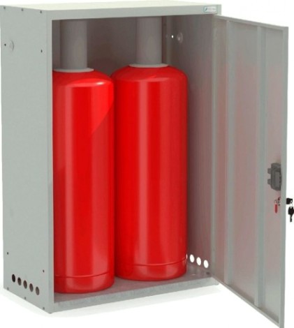 Шкаф для газовых баллонов Металл-завод ШГР 50-2 4 (окрашен ral7035, в одной упаковке) [УП-00012981]