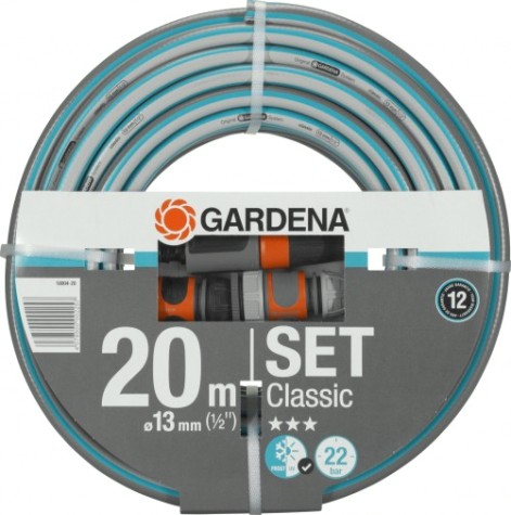 Шланг для полива GARDENA Classic 1/2" х 20 м с комплетом фитингов 18004-20.000.00 [18004-20.000.00]