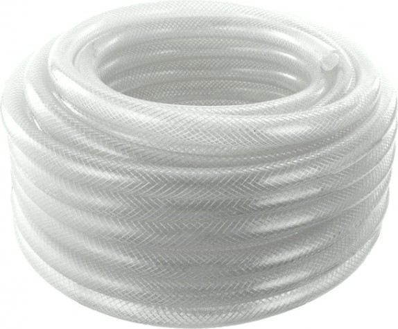 Шланг для полива QUATTRO ELEMENTI Cristallino 5/8 25 метров, армированный толщина стенки 3,0 мм, силиконовый [246-937]
