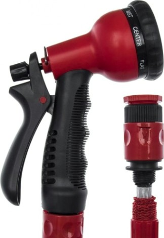 Шланг для полива QUATTRO ELEMENTI растягивающийся 15 метров, латекс, премиум + пистолет [244-872]