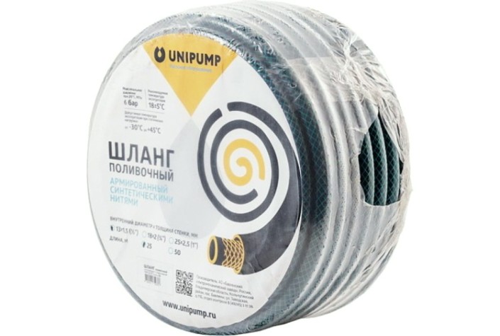 Шланг для полива UNIPUMP ф18вн*2 армир. (бухта 25м), 3/4" [13468]
