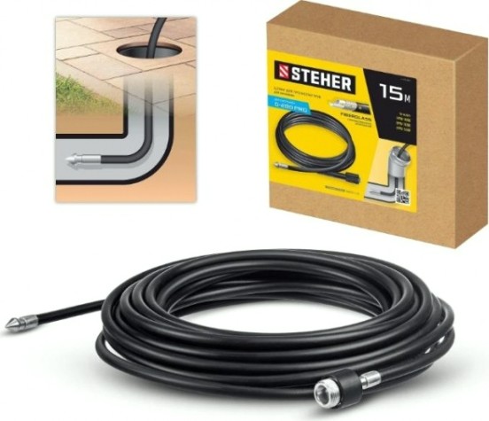 Шланг для прочистки труб Steher 75414-280-15 для пистолета G-280, 15 м Шланг для прочистки труб Steher 75414-280-15 для пистолета G-280, 15 м