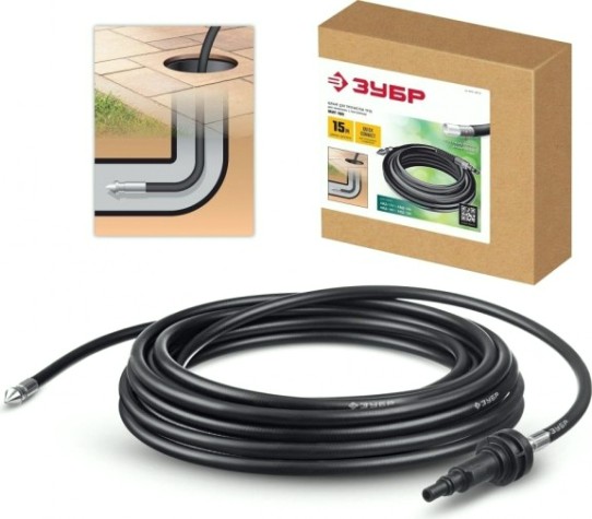 Шланг для прочистки труб ЗУБР МИГ-180 15 м [70414-180-15]
