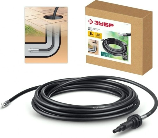 Шланг для прочистки труб ЗУБР МИГ-180 8 м [70414-180-8]