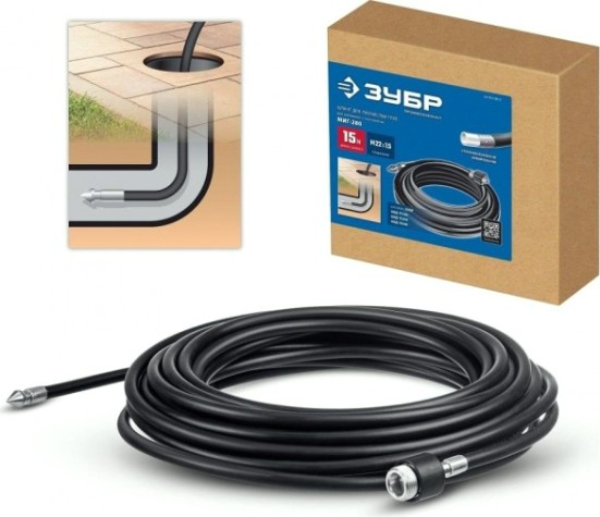 Шланг для прочистки труб ЗУБР МИГ-280 15 м [70414-280-15]