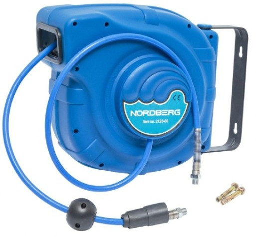 Шланг полиуретановый на автоматической катушке NORDBERG 2125-08 диаметр 8 х 12 мм, длина 25 м [7843]