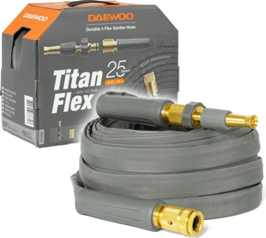 Шланг текстильный DAEWOO TitanFlex 5/8" х 25 м с комплектом для полива [DWH 9124]
