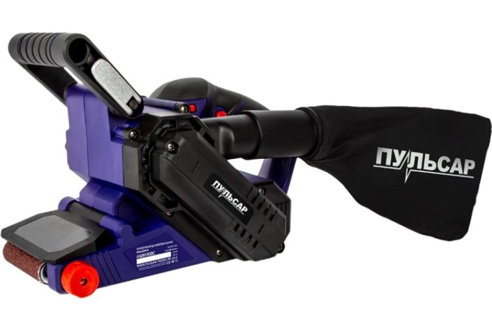 Шлифмашина ленточная сетевая ПУЛЬСАР ЛШМ 800С (800вт, лента 76х457, 120-380м/мин) [916-578]