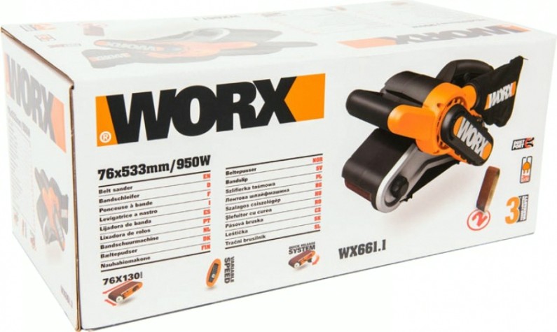 Шлифмашина ленточная сетевая Worx WX661.1 76x533мм Шлифмашина ленточная сетевая Worx WX661.1 76x533мм