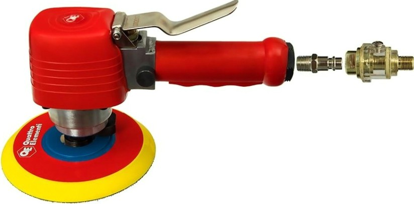 Шлифмашина полировальная пневматическая QUATTRO ELEMENTI орбитальная 150 мм 10000 об/мин, крепление velcro, разъем euro [248-764]