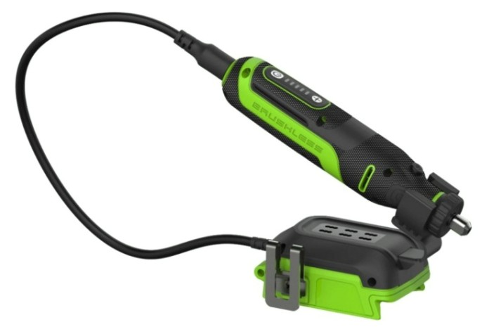 Шлифмашина прямая аккумуляторная GREENWORKS 3200807 с принадлежностями 52 шт., без АКБ и ЗУ