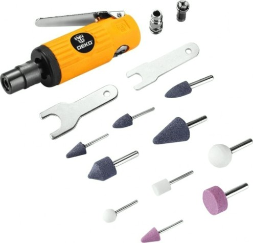 Шлифмашина прямая пневматическая DEKO DKPT02 SET 3 в чемодане с набором 15 предметов [018-1102]