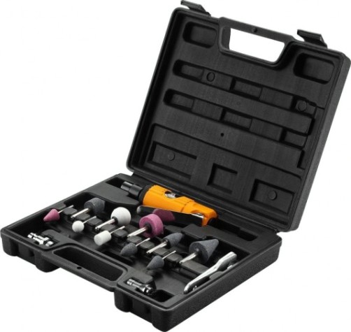 Шлифмашина прямая пневматическая DEKO DKPT02 SET 3 в чемодане с набором 15 предметов [018-1102]