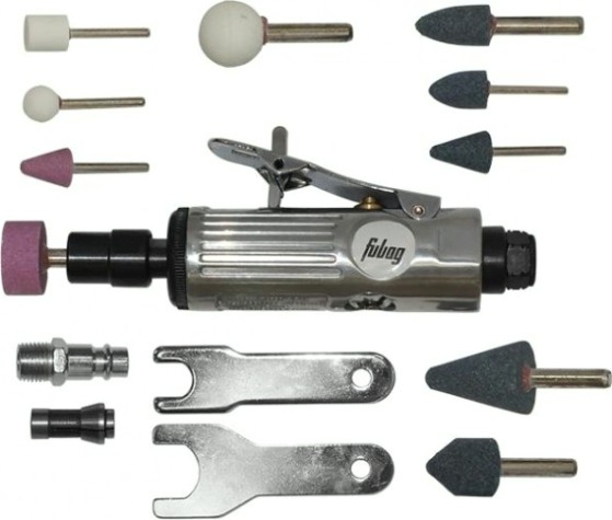 Шлифмашина прямая пневматическая FUBAG GL25000 + набор 100117 [100117]