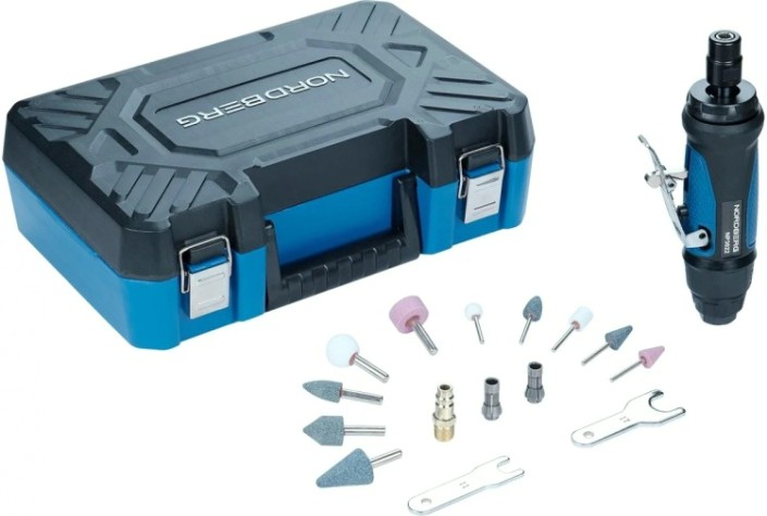 Шлифмашина прямая пневматическая NORDBERG NP3022K с комплектом насадок [ЦБ-00019682]