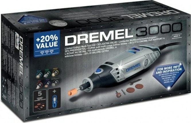 Шлифмашина прямая сетевая DREMEL 3000-5 S с подарочным набором [F0133000ND]