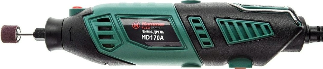 Шлифмашина прямая сетевая Hammer MD170A гибкий вал + насадки 160 шт. [113-003]
