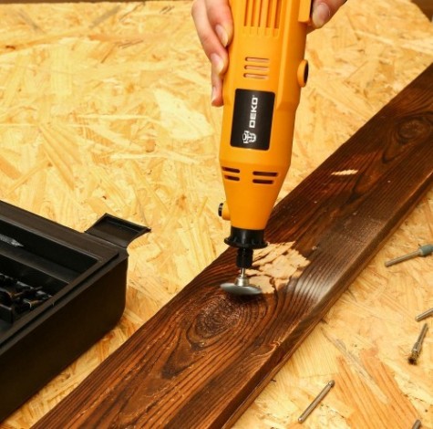 Шлифмашины прямые сетевые DEKO DKRT 150 и DKRT 200E, в кейсе + набор аксессуаров 237 шт [063-1414]